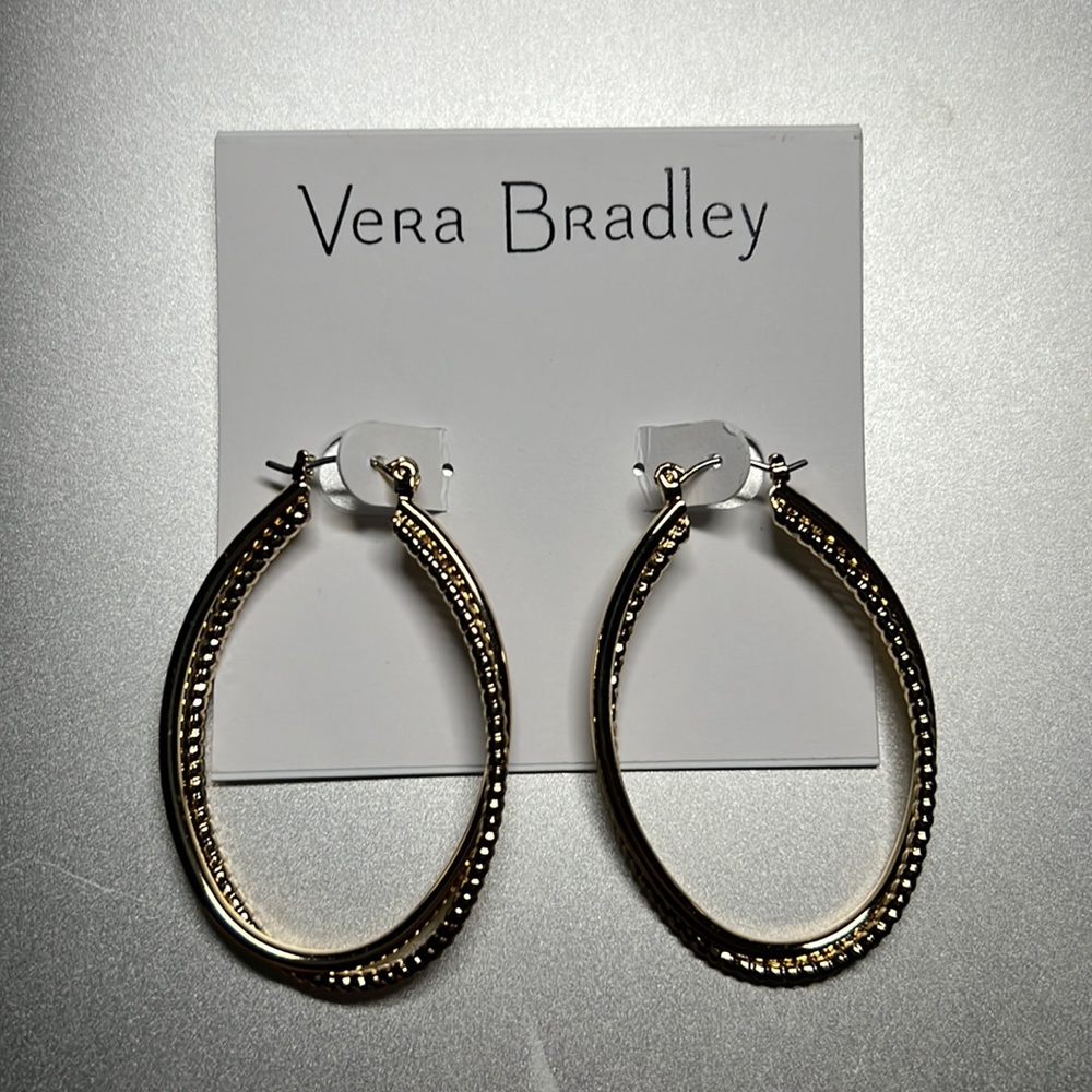 Vera Bradley gold tone coil earrings
